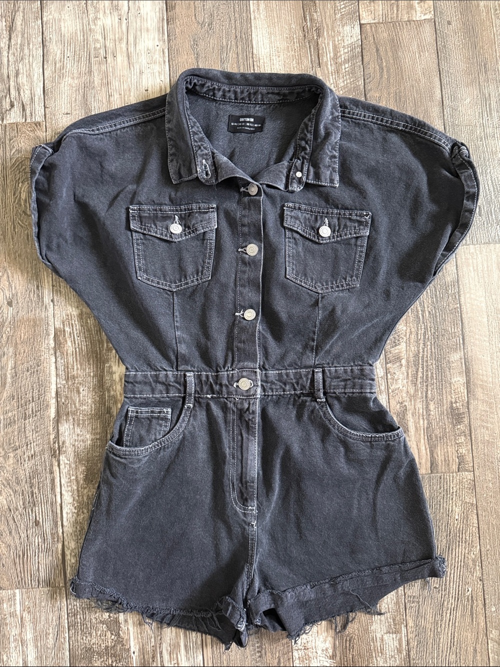 🌟Cotton On 🌟Black Washed 🌟Denim Romper Shorts, 6